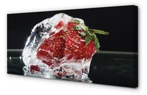 Obraz na płótnie Truskawka w kostce lodu