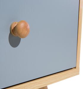 Szafka nocna z szufladą jasne drewno z szarym 40 x 45 x 30 cm skandynawski Arvada Beliani