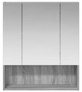 Szafka z lustrem do łazienki szary sonoma 60 x 14.5 x 70 cm