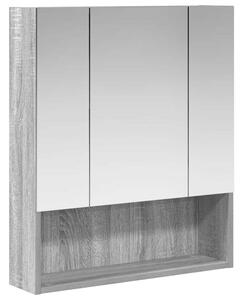 Szafka z lustrem do łazienki szary sonoma 60 x 14.5 x 70 cm