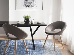 Komplet 2 krzeseł tapicerowanych do jadalni salonu styl retro brązowy Roslyn Beliani