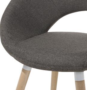 Komplet 2 krzeseł tapicerowanych do jadalni salonu styl retro brązowy Roslyn Beliani
