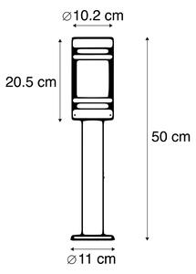 Zewnetrzna Nowoczesna lampa zewnętrzna czarna 50 cm IP44 - Gleam Oswietlenie zewnetrzne