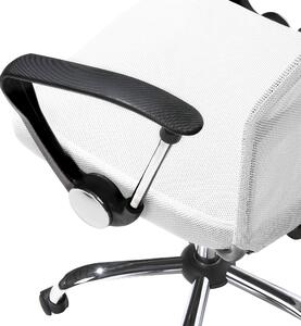 Krzesło biurowe białe ekoskóra siatka regulacja wysokości obrotowe Design Beliani