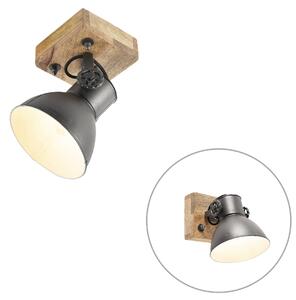Przemysłowy Reflektorek / Spot / Spotow czarny drewno 18 cm - Mangoes Oswietlenie wewnetrzne