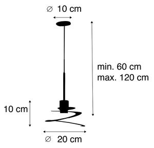 Designerska lampa wisząca ze spiralnym kloszem 20 cm - Scroll Oswietlenie wewnetrzne