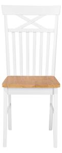Zestaw mebli do jadalni 4-osobowy stół krzesła jasne drewno z białym Houston Beliani
