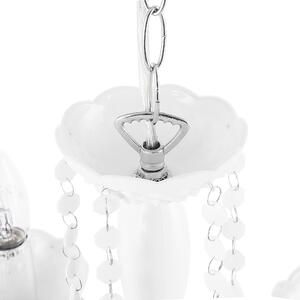 Żyrandol kryształowe kropelki 4 żarówki salon sypialnia biały Kalang Beliani