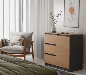 Loftowa szafka z półkami i szufladami 80x40 cm | Umeblowana.com