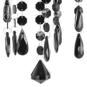 Żyrandol kryształowe kropelki 4 żarówki salon sypialnia czarny Kalang Beliani