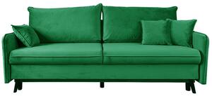 Sofa VOLIO 3 osobowa Zielona funkcja spania pojemnik na pościel hydrofobowa