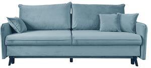 Sofa VOLIO 3 osobowa Błękit funkcja spania pojemnik na pościel hydrofobowa