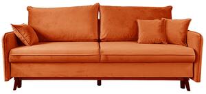 Sofa VOLIO 3 osobowa Pomarańcz funkcja spania pojemnik na pościel hydrofobowa