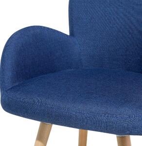 Zestaw 2 krzeseł do jadalni niebieski tapicerowany z podłokietnikami Brookville Beliani