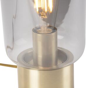 Designerska lampa stołowa mosiądz przydymione szkło - Bliss Cute Oswietlenie wewnetrzne