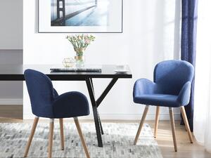 Zestaw 2 krzeseł do jadalni niebieski tapicerowany z podłokietnikami Brookville Beliani