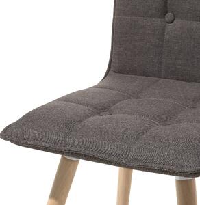 Zestaw 2 krzeseł do jadalni brązowy nowoczesny tapicerowany drewniane nogi Brooklyn Beliani
