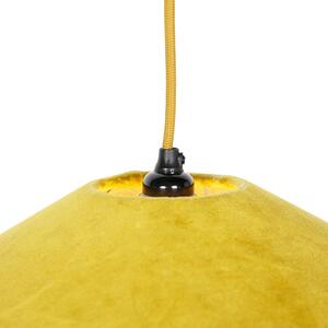 Retro lampa wisząca welur żółta frędzle - Frills Oswietlenie wewnetrzne