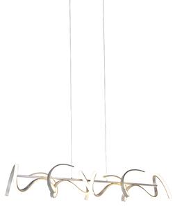 Designerska lampa wisząca srebrna LED ściemnialna - Krisscross Oswietlenie wewnetrzne