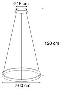 Nowoczesna lampa wisząca srebrna LED 60cm - Anella Oswietlenie wewnetrzne