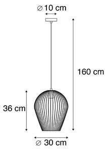 Designerska lampa wisząca czarna - Wire Ario Oswietlenie wewnetrzne