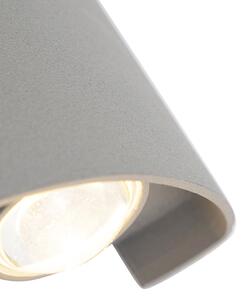 Zewnetrzna Designerski Kinkiet / Lampa scienna zewnętrzny srebrny 2- źródła światła LED - Silly Oswietlenie zewnetrzne