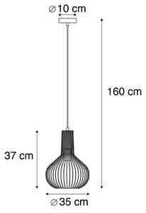 Designerska lampa wisząca czarna - Wire Bake Oswietlenie wewnetrzne