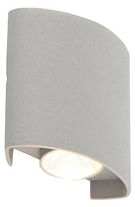 Zewnetrzna Designerski Kinkiet / Lampa scienna zewnętrzny srebrny 2- źródła światła LED - Silly Oswietlenie zewnetrzne