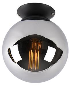 Lampa sufitowa Art Deco czarna z przydymionym lustrem - Pallon Oswietlenie wewnetrzne