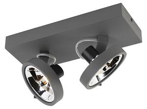 Designerski Reflektorek / Spot / Spotow regulowany szary zawiera LED 2-źródła światła - Go Oswietlenie wewnetrzne