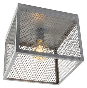 Przemysłowy Plafon / Lampy sufitowe antyczne srebro - Cage Robusto Oswietlenie wewnetrzne