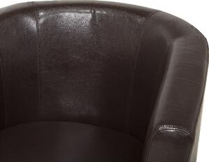 Fotel klubowy brązowy ekoskóra nowoczesny kubełkowy czarne nóżki Borwick Beliani