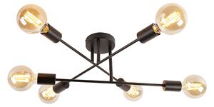 Przemysłowa lampa sufitowa czarna 6-punktowa - Sydney Bondi Oswietlenie wewnetrzne