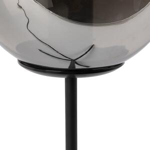 Lampa stołowa art deco czarna przydymione szkło 45,5 cm - Pallon Oswietlenie wewnetrzne
