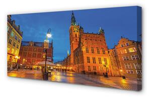 Obraz na płótnie Gdańsk Stare miasto noc kościół