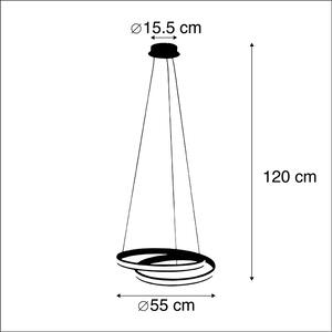Designerska lampa wisząca czarna 55 cm z diodami LED - Rowan Oswietlenie wewnetrzne