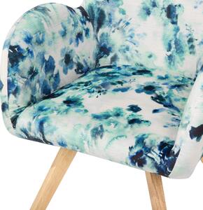 Nowoczesny fotel tapicerowany siedzisko poliester do salonu w kwiaty Bjarn Beliani