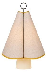 Lampa Stołowa GUBI, Hornbæk, ściemnialny, beżowy, salon, tkanina | tekstylia, design