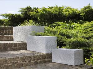 Zestaw 3 doniczek ogrodowych glinianych prostokątnych różne rozmiary biały Myra Beliani