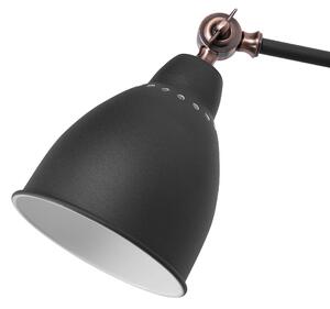 Lampa ścienna kinkiet regulowana metalowa czarna Mississippi L Beliani