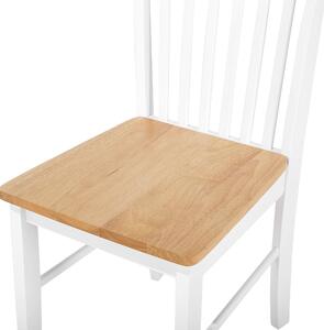 Zestaw 2 krzeseł do jadalni jasne drewno z białym Houston Beliani