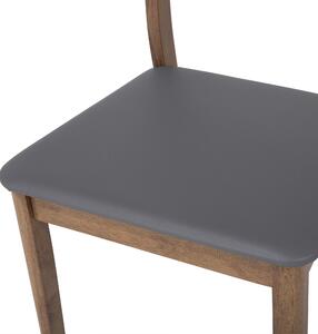 Zestaw mebli do jadalni 4-osobowy stół 4 krzesła ciemne drewno szary Modesto Beliani