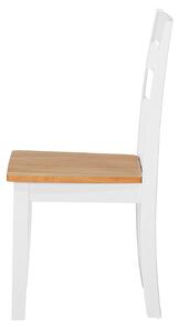 Zestaw do jadalni stół i 4 krzesła drewniane białe wykończenie do kuchni Georgia Beliani