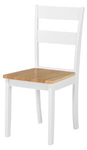 Zestaw do jadalni stół i 4 krzesła drewniane białe wykończenie do kuchni Georgia Beliani