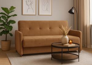 Sofa 5-osobowa COMO SMALL kanapa typu amerykanka rozkładana żółta
