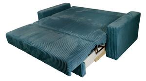 Sofa 4-osobowa DOMO ELEGANT turkusowa z funkcją spania i praktycznym schowkiem