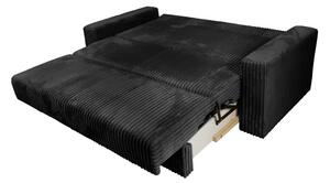 Sofa 4-osobowa DOMO ELEGANT czarna z funkcją spania i praktycznym schowkiem