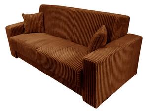 Sofa 4-osobowa DOMO ELEGANT brązowa z funkcją spania i praktycznym schowkiem