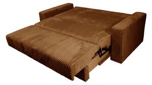 Sofa 4-osobowa DOMO ELEGANT brązowa z funkcją spania i praktycznym schowkiem