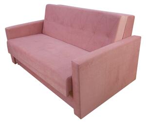 Sofa 5-osobowa BOMO SMALL rozkładana sofa z funkcją spania + mata kokosowa różowa